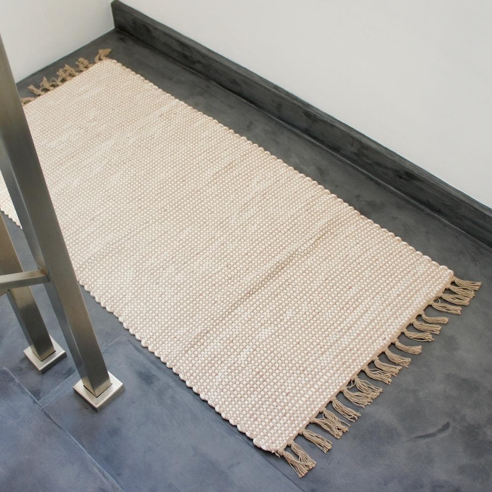 Traditional Portuguese rug 140x70 - Beige & White