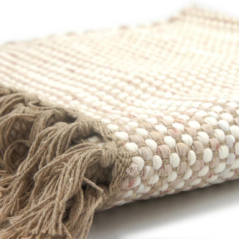 Traditional Portuguese rug 140x70 - Beige & White