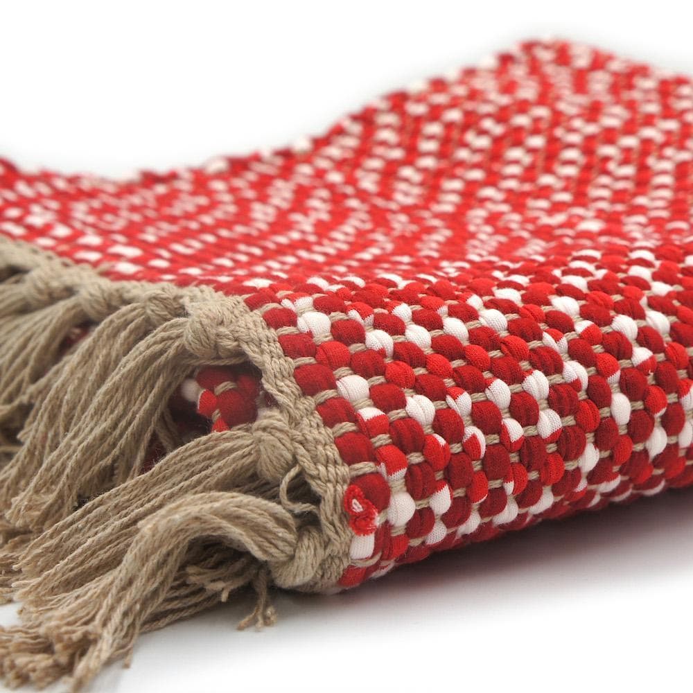 Traditional Portuguese rug 140x70 - Red & White