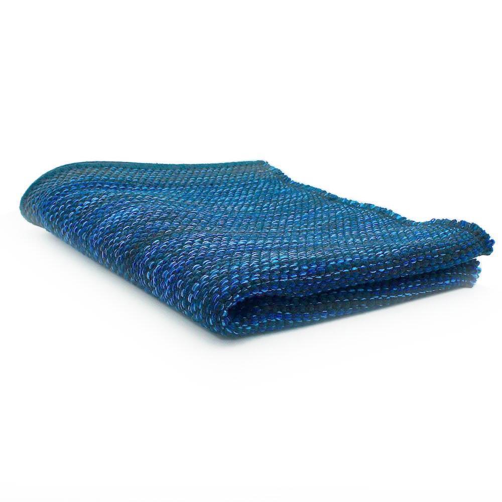 Regional dark blue cotton rug