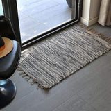 Tapis tressé en fibres naturelles gris I Tapis artisanal portugais Tapis tressé en fibres naturelles gris