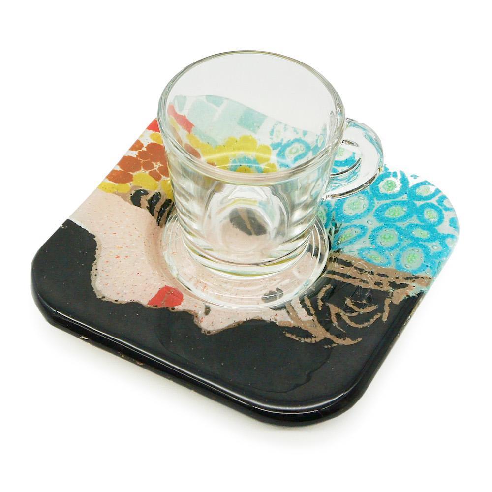 Amália I Fused glass cup and saucer