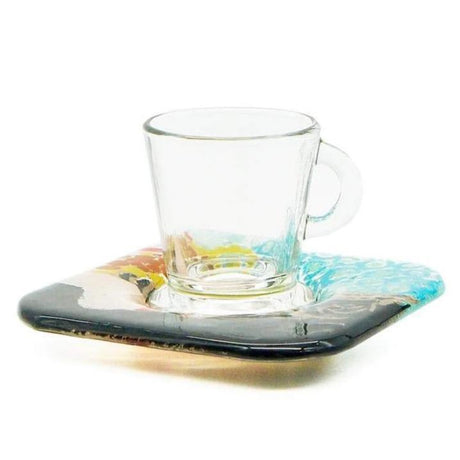 Amália I Fused glass cup and saucer