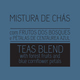 Black tea with berries and cornflower petals