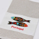 Torchon de cuisine beige brodé I Motifs portugais Torchon de cuisine beige brodé Beige
