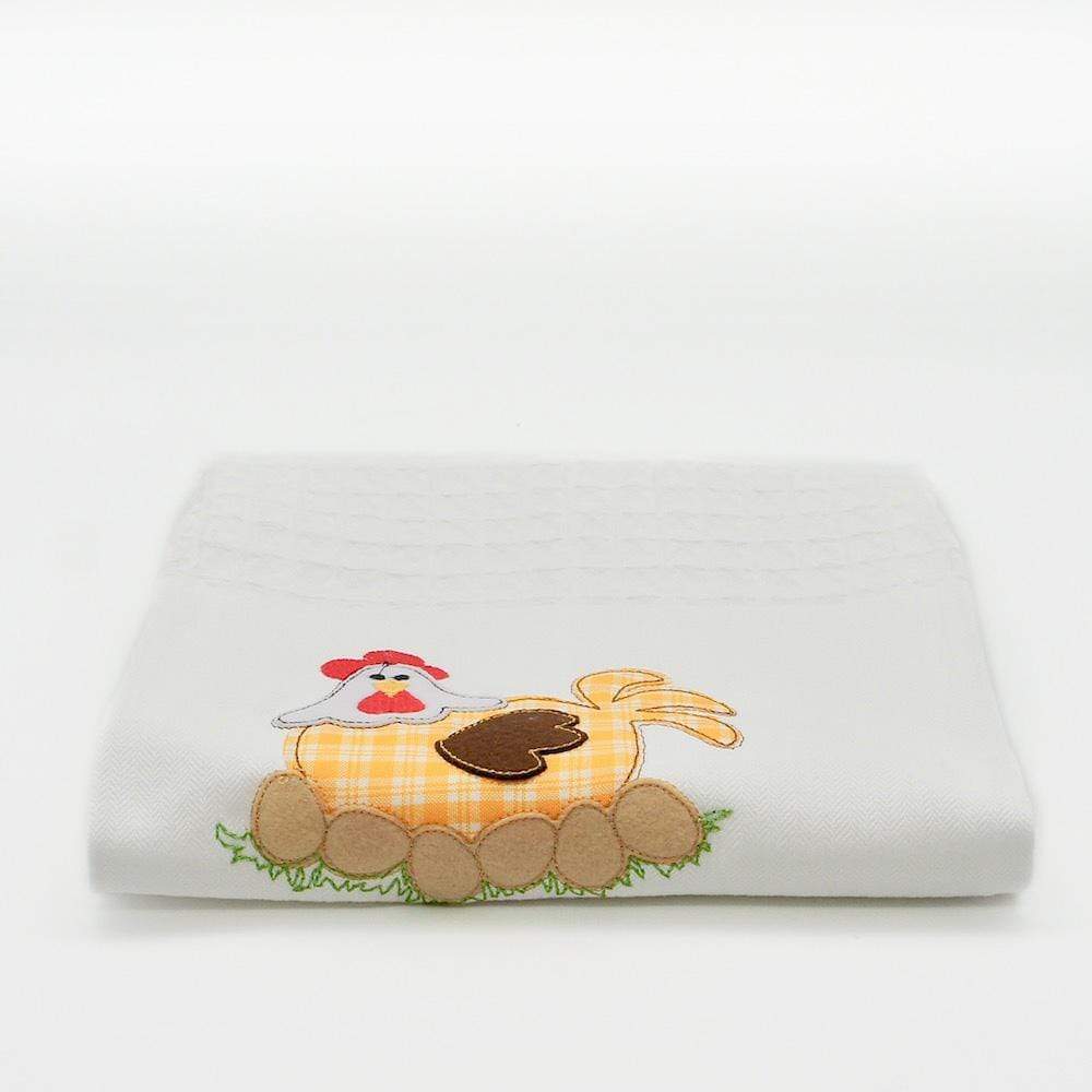 Torchon de cuisine brodé "Galinha"