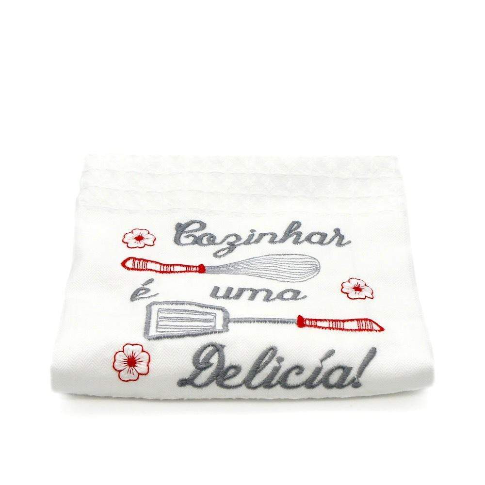 Torchon de cuisine brodé "Delicia"