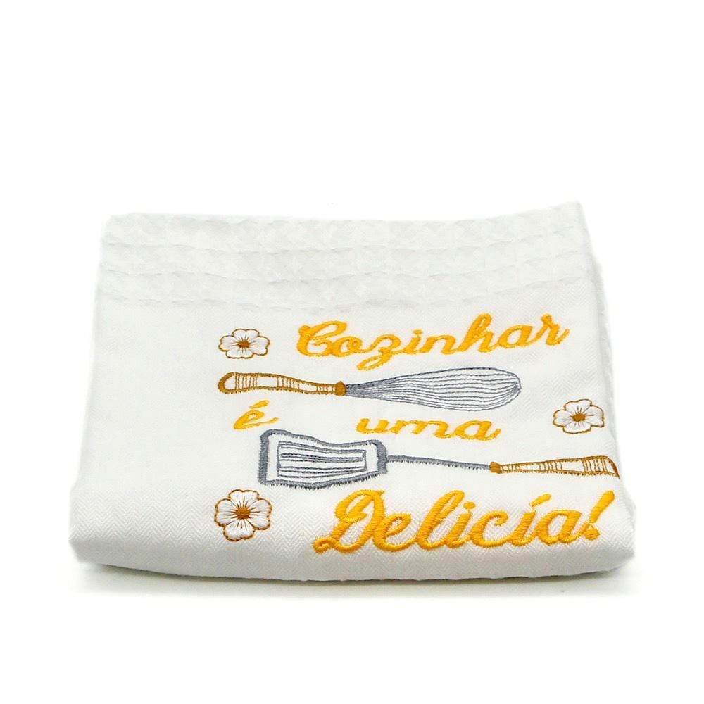 Torchon de cuisine brodé "Delicia"
