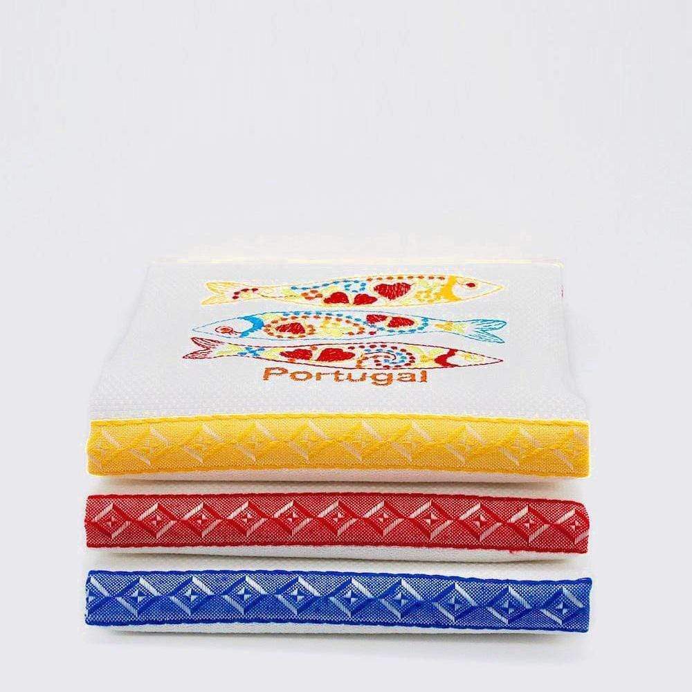 Torchon de cuisine brodé I Motifs portugais Torchon de cuisine brodé "Sardinha"