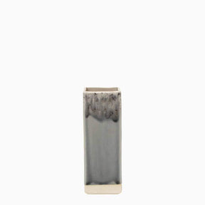 Vase carré en grès gris I Objet de décoration du Portugal Vase carré en grès "Madeira" - Gris