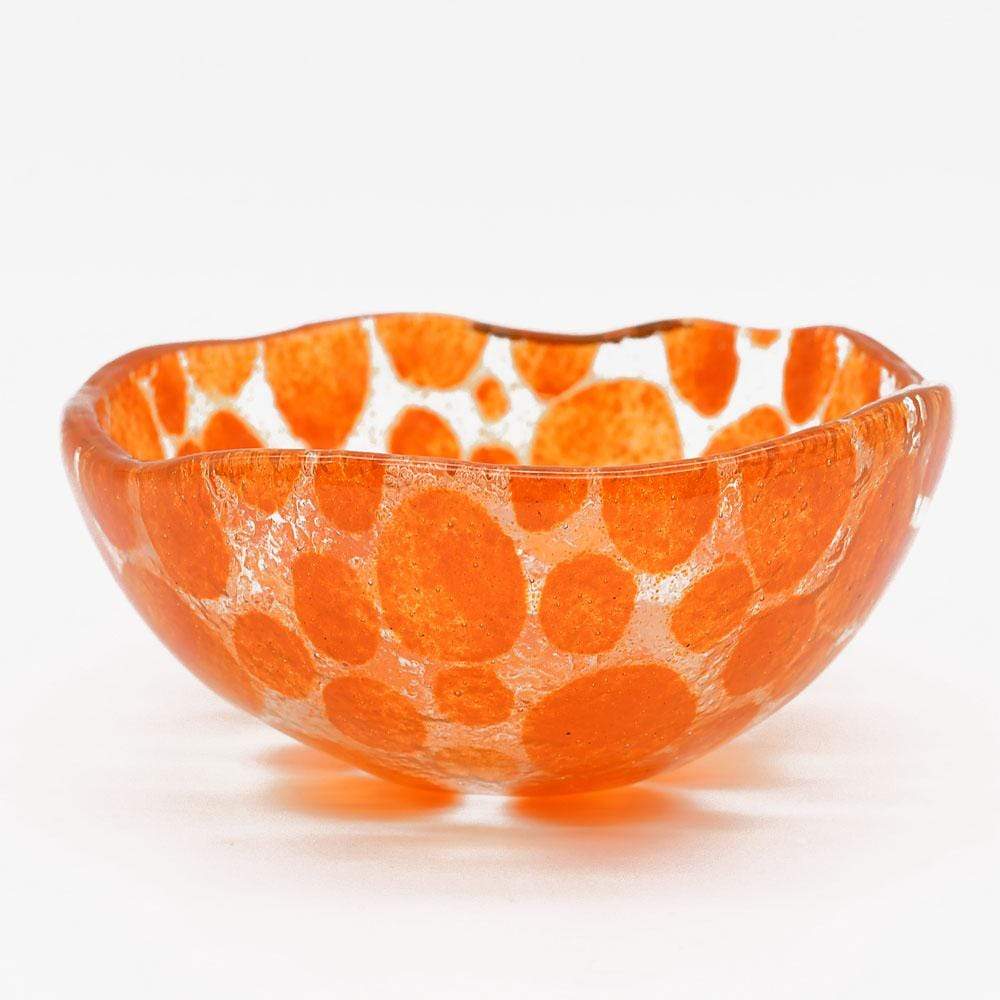 Vase en verre de Marinha Grande I Artisanat portugais Bol en verre orange