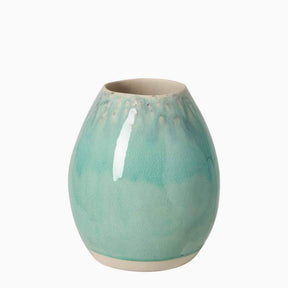 Vase ovale en grès bleu I Objet de décoration du Portugal Vase ovale en grès "Madeira" - Vert