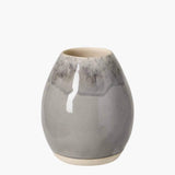 Madeira I Fine Stoneware Oval Vase - Grey