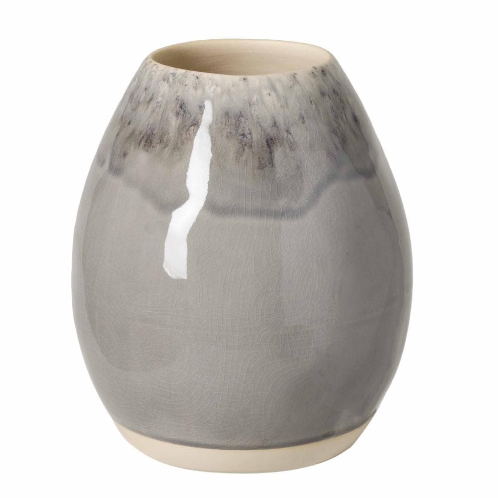 Madeira I Fine Stoneware Oval Vase - Grey