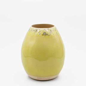 Vase ovale en grès jaune I Objet de décoration du Portugal Vase ovale en grès "Madeira" - Jaune