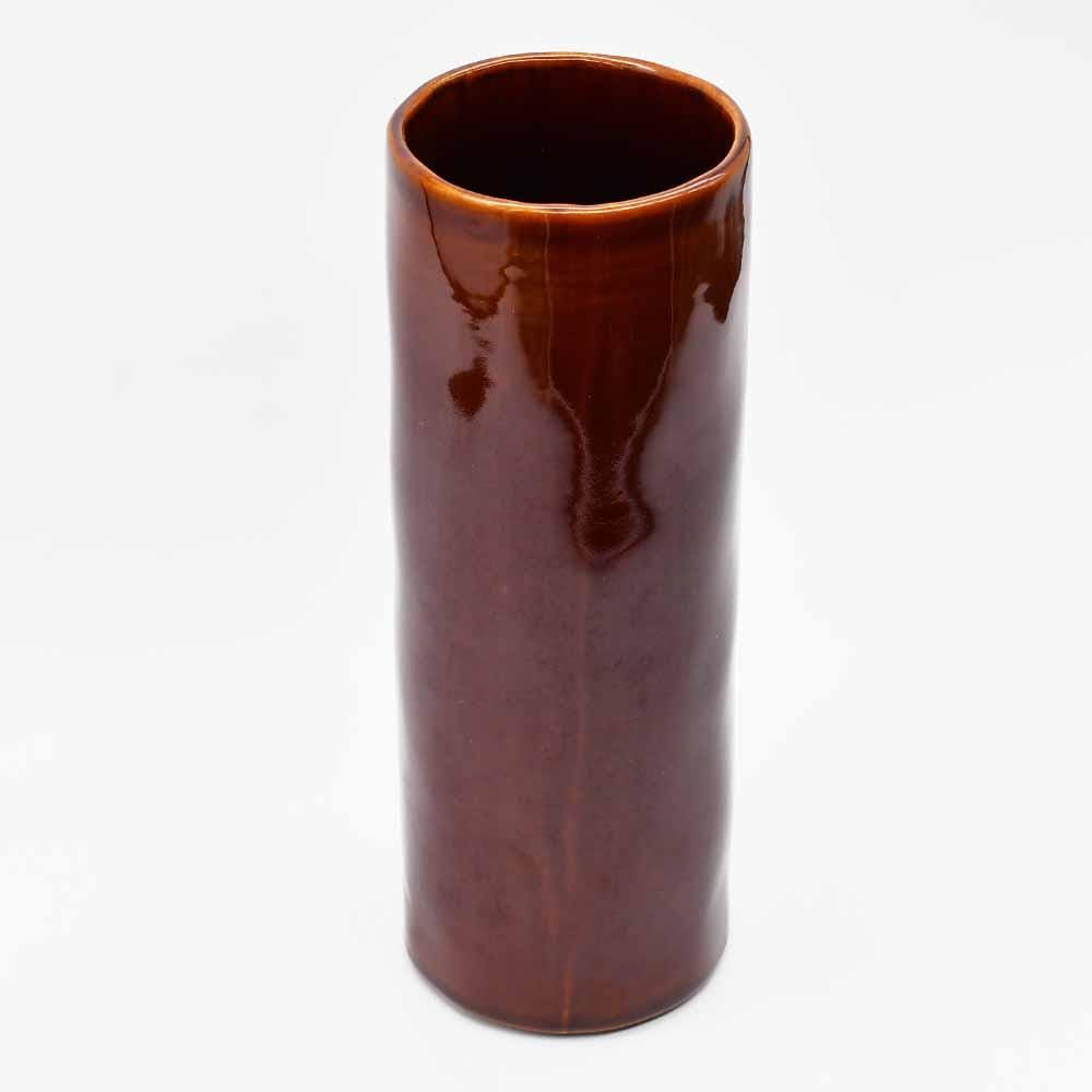 Vase rond en grès Acajou I Objet de décoration du Portugal Vase rond en grès "Acajou"
