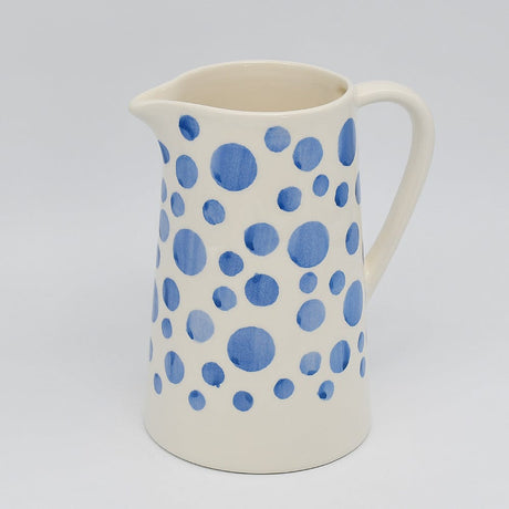 Vase unique en céramique Bleue cobalt Carafe à pois en céramique - Bleue