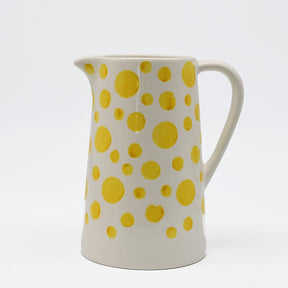 Vase unique en céramique Bleue cobalt Carafe à pois en céramique - Jaune
