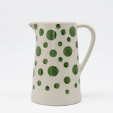 Vase unique en céramique Bleue cobalt Carafe à pois en céramique - Verte