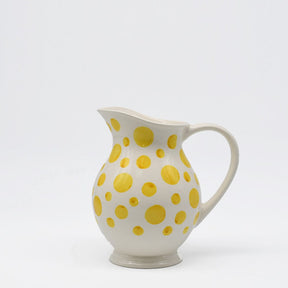 Vase unique en céramique Bleue cobalt Pichet à pois en céramique - Jaune