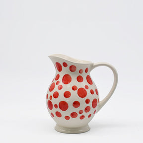 Vase unique en céramique Bleue cobalt Pichet à pois en céramique - Rouge